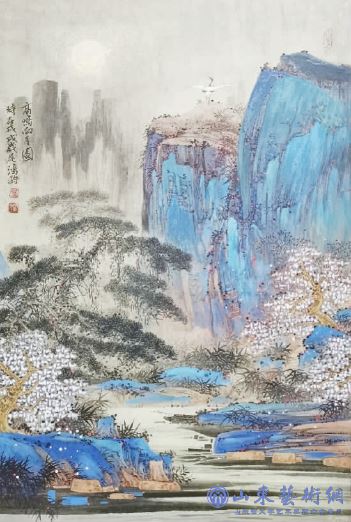 高鸣向月图(中国画) 孙鸿钧.jpg 高鸣向月图(中国画) 孙鸿钧.jpg