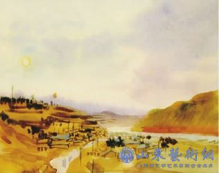 三门峡市初创(水彩画) 一九五六年 杨澧.jpg 三门峡市初创(水彩画) 一九五六年 杨澧.jpg