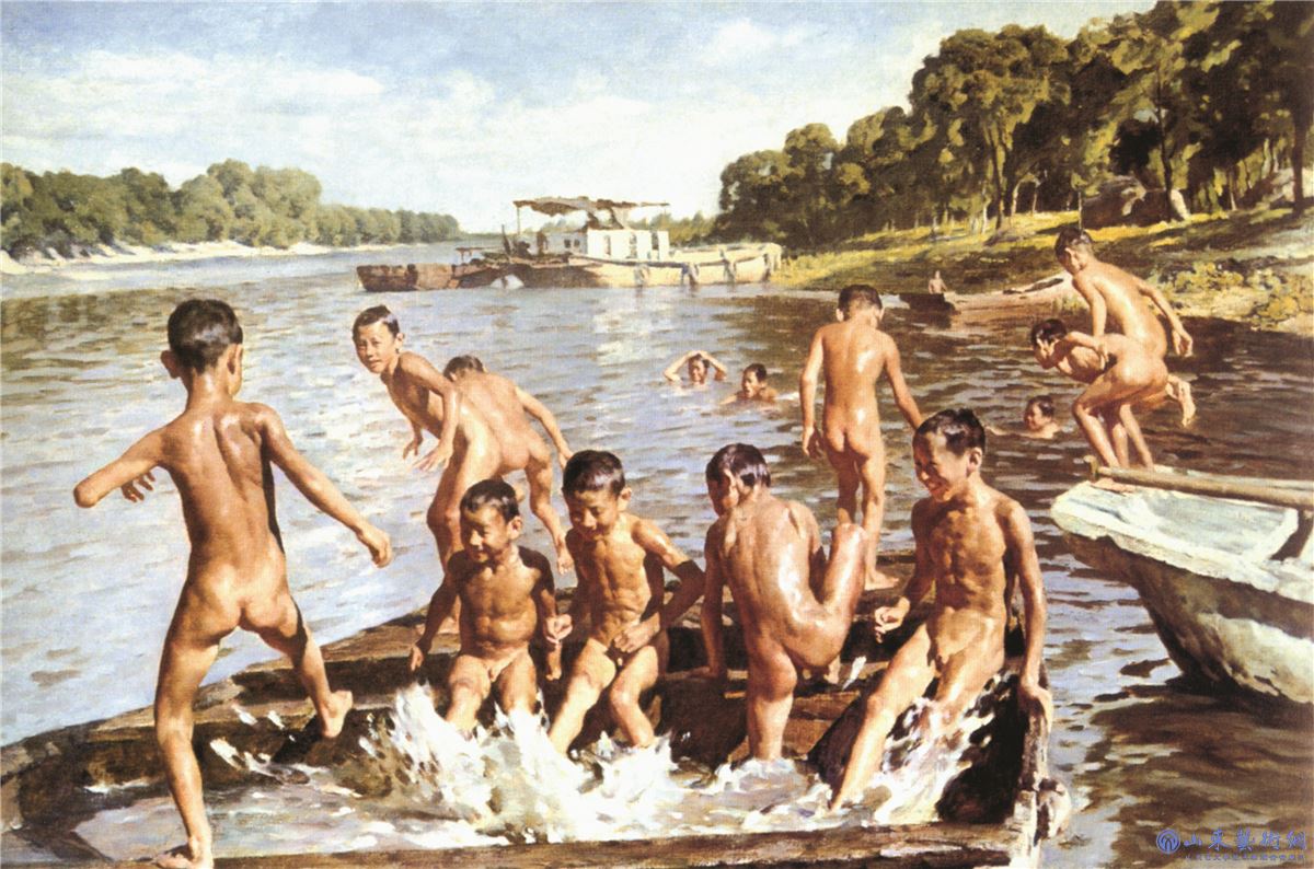 张洪祥 《大运河的子孙》 100×146cm 布面油画 1995年.jpg 张洪祥 《大运河的子孙》 100×146cm 布面油画 1995年.jpg