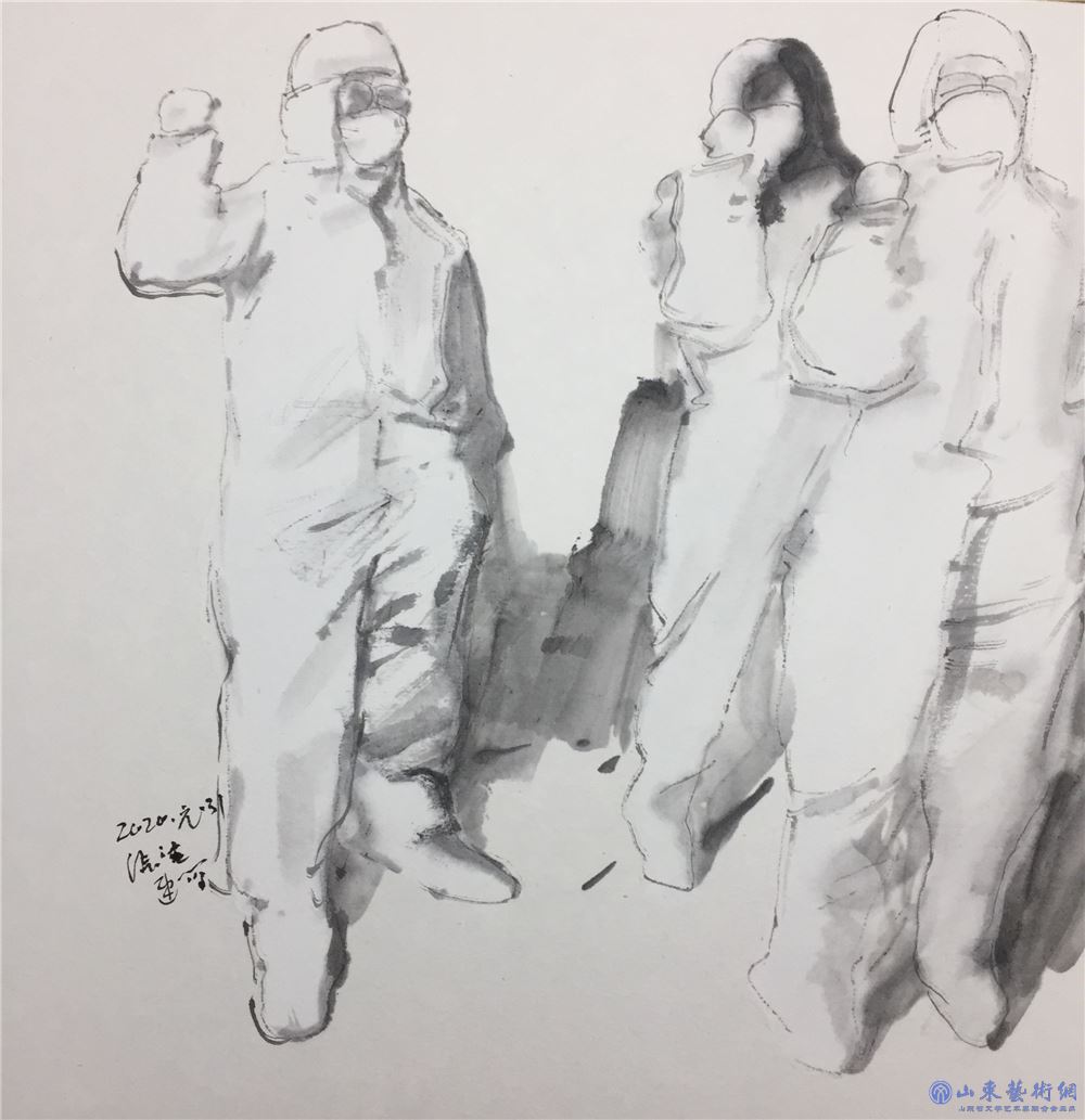 1张望《速写抗击疫情一线》组画之二——誓言.jpg 1张望《速写抗击疫情一线》组画之二——誓言.jpg