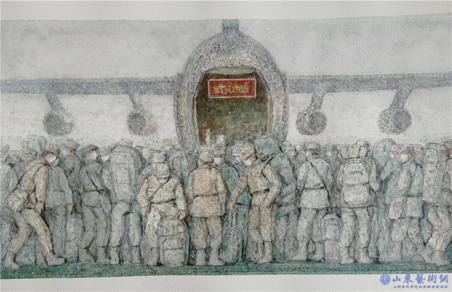 《出征》窦凤至 水彩画.jpg 《出征》窦凤至 水彩画.jpg
