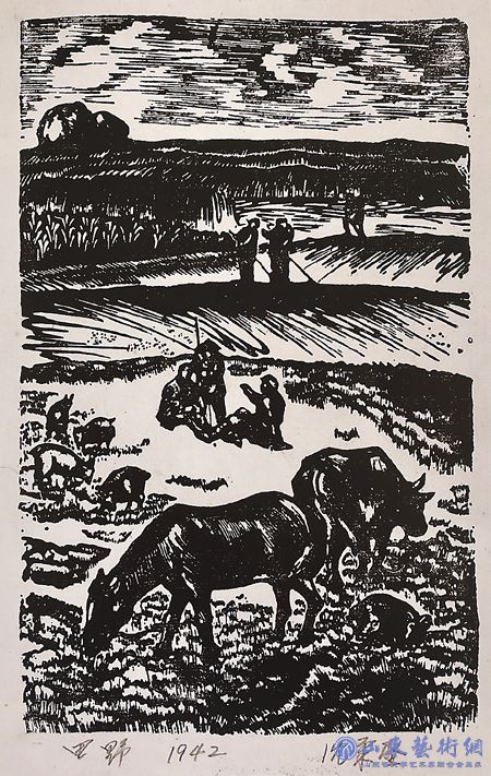田野(版画) 1942年 沈柔坚.jpg 田野(版画) 1942年 沈柔坚.jpg