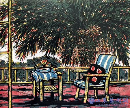 阳台上(版画) 1998年 沈柔坚.jpg 阳台上(版画) 1998年 沈柔坚.jpg