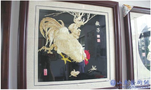 麦秸画作品《教子》.jpg 麦秸画作品《教子》.jpg