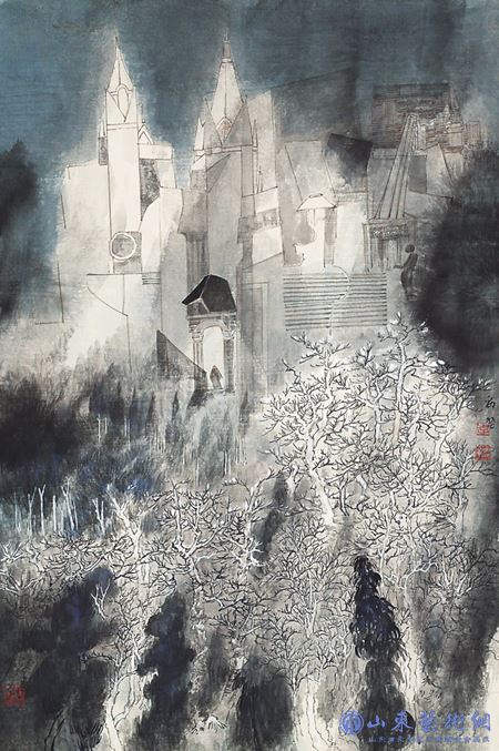 欧洲写生之七(绢本重彩) 李劲堃.jpg 欧洲写生之七(绢本重彩) 李劲堃.jpg