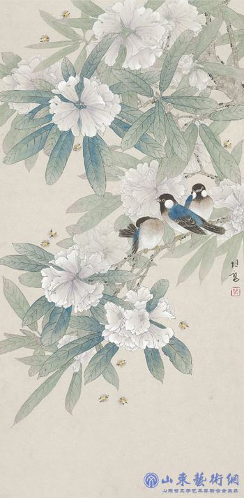 杜鹃山雀（中国画）　1976年　喻继高.jpg
