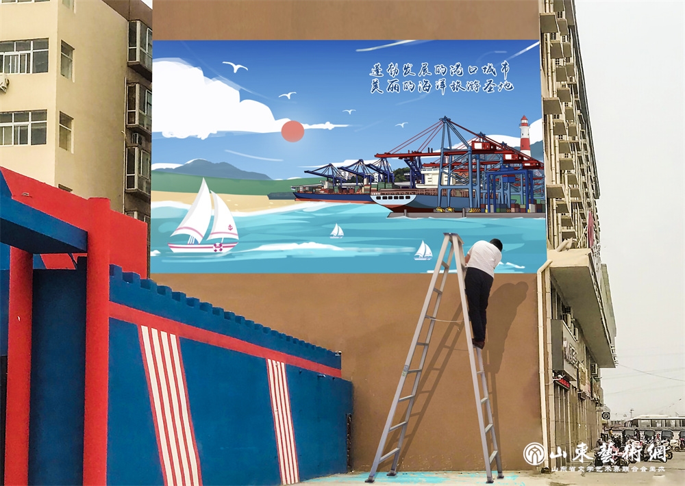 唐仕军《海滨旅游圣地》墙绘创作现场.jpg
