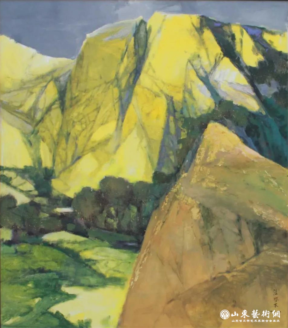 《蒙山世界地质公园》油画 作者:张晓林.jpg 《蒙山世界地质公园》油画 作者:张晓林.jpg