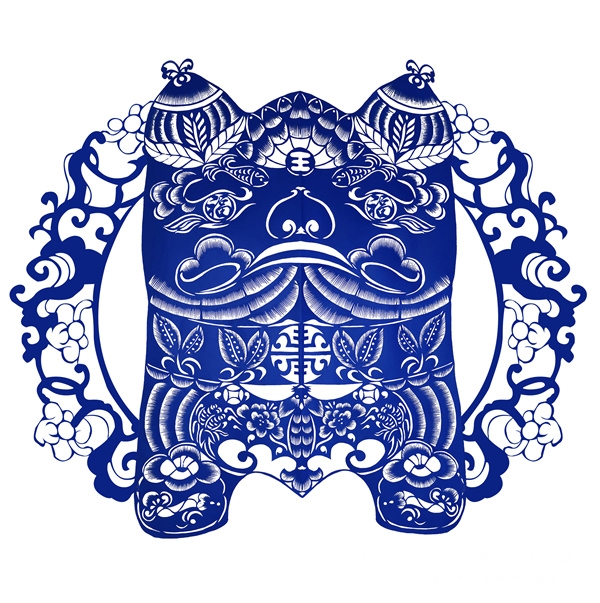吴燕平剪纸作品《祥虎送福》青花瓷系列.jpg