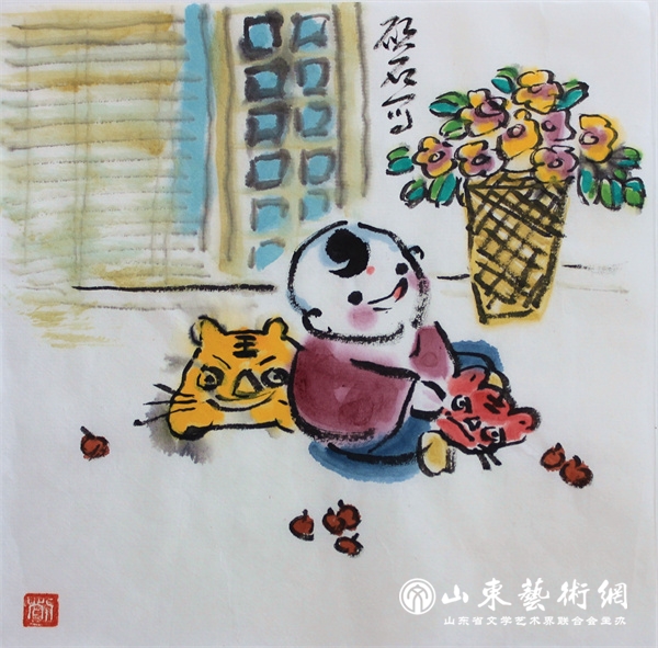 作者:刘培宗 作品:虎娃闹春.jpg 作者:刘培宗 作品:虎娃闹春.jpg