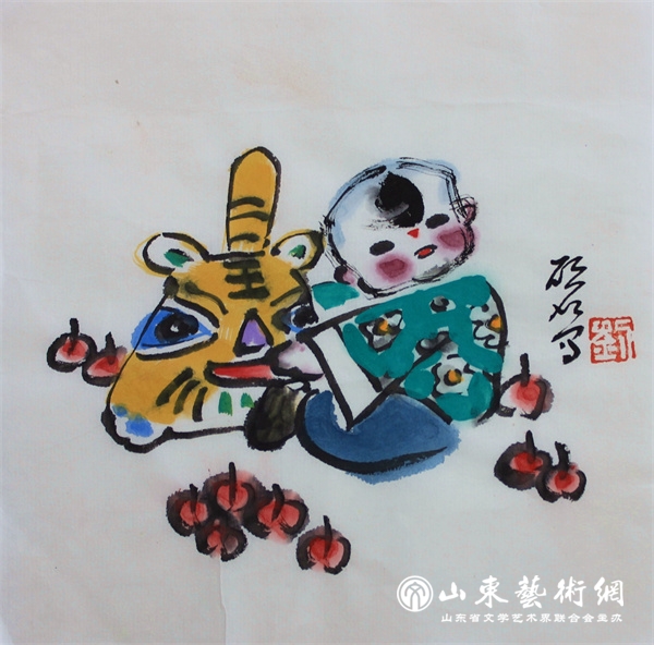 作者:刘培宗 作品:壬寅虎娃乐.jpg 作者:刘培宗 作品:壬寅虎娃乐.jpg